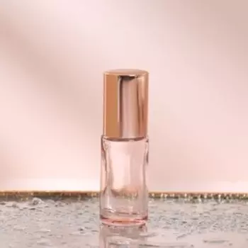 Флакон стеклянный для парфюма, с металлическим роликом, 5 мл, цвет розовый/розовое золото