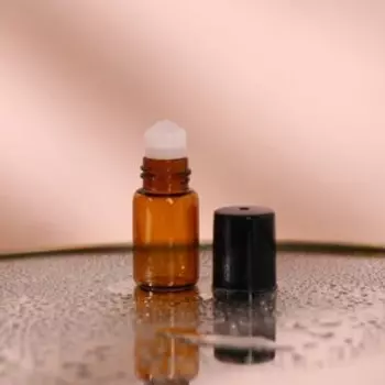 Флакон для парфюма, со стеклянным роликом, 3 мл, цвет коричневый/чёрный