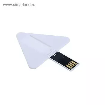 Флешка, 8 Гб, USB2.0, треугольная визитная карточка, под УФ-печать, белая