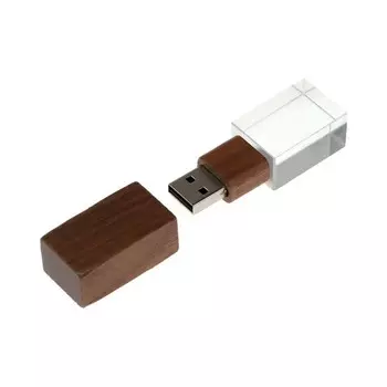 Флешка E 310 Dark Wood, 16 ГБ, USB2.0,чт до 25 Мб/с,зап до 15 Мб/с, зеленая подсветка