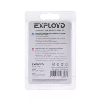 Флешка Exployd 570, 16 Гб, USB2.0, чт до 15 Мб/с, зап до 8 Мб/с, чёрная
