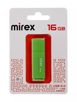 Флешка MIREX LINE GREEN 16 GB, USB, зелёная
