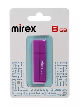 Флешка MIREX LINE VIOLET 8 GB, USB, фиолетовая