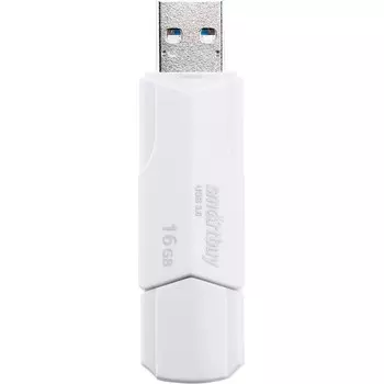 Флешка Smartbuy 16GBCLU-W3, 16 Гб, USB3.0, чт до 175 Мб/с, зап до 25 Мб/с, белая
