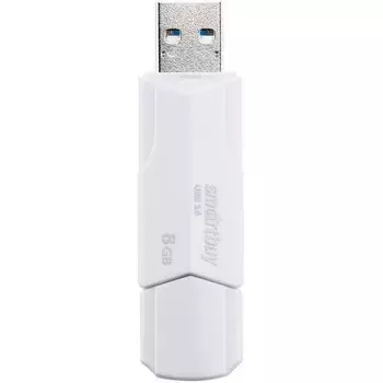 Флешка Smartbuy 8GBCLU-W3, 8 Гб, USB3.0, чт до 175 Мб/с, зап до 25 Мб/с, белая