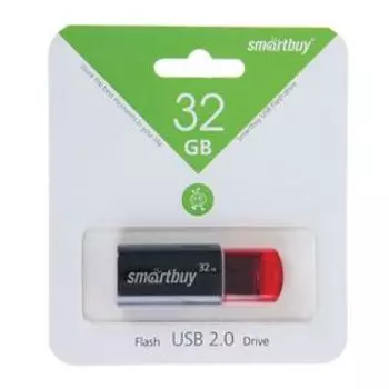 Флешка Smartbuy Click, 32 Гб, USB2.0, чт до 25 Мб/с, зап до 15 Мб/с, чёрная