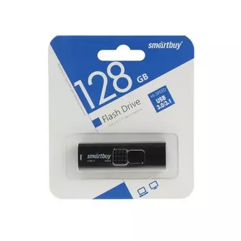 Флешка SmartBuy Fashion Black, 128 Гб, USB3.0, чт до 140 Мб/с, зап до 40 Мб/с, черная