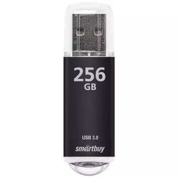 Флешка Smartbuy V-Cut, 256 Гб, USB 3.0, чт до 75 Мб/с, зап до 25 Мб/с, черная