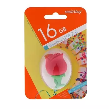 Флешка Smartbuy Wild series, 16 Гб, USB2.0, "Роза", чт до 25 Мб/с, зап до 15 Мб/с