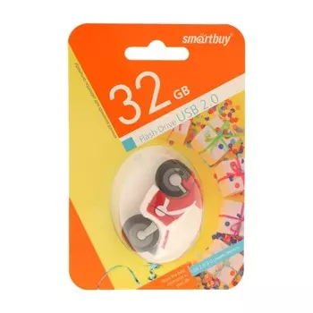 Флешка Smartbuy Wild series "Байк", 32 Гб, USB 2.0, чт до 25 Мб/с, зап до 15 Мб/с, красная