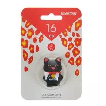 Флешка Smartbuy Wild series "Котенок черный", 16 Гб, USB2.0, чт до 25 Мб/с, зап до 15 Мб/с