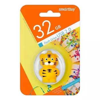 Флешка Smartbuy Wild series "Тигр", 32 Гб, USB 2.0, чт до 25 Мб/с, зап до 15 Мб/с