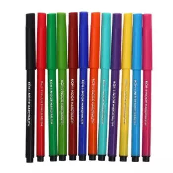 Фломастеры 12 цветов Koh-I-Noor 1002 DINO , смываемые, вентилируемые, картонная упаковка, европодвес