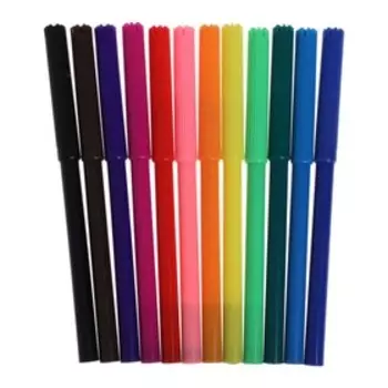 Фломастеры 12 цветов, "LOL", вентилируемый колпачок, в картонной коробке