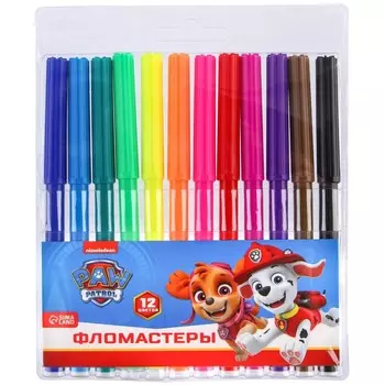 Фломастеры, 12 цветов, Paw Patrol