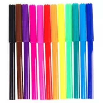 Фломастеры 12 цветов, «Синий трактор»