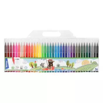 Фломастеры 36 цветов, "Жил-был кот", смываемые, блистер