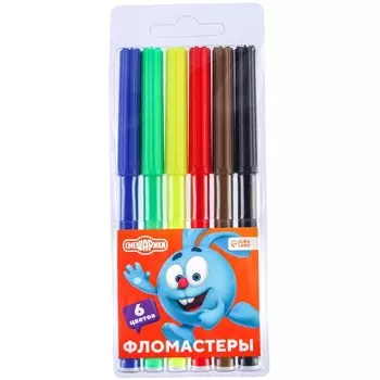 Фломастеры, 6 цветов, Смешарики