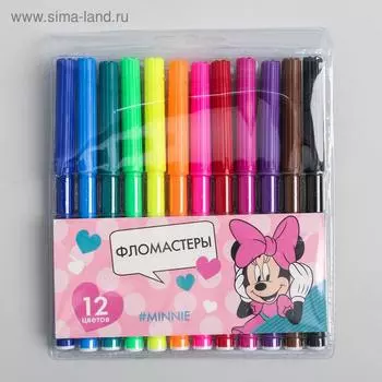 Фломастеры «Minnie», 12 цветов, Минни Маус