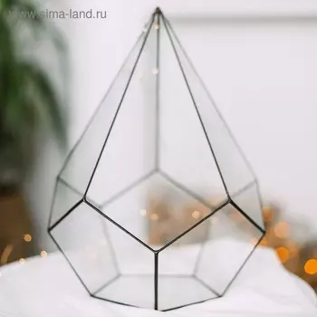 Флорариум «Пирамидка», большая, стекло, швы чёрные