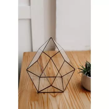 Флорариум «Ромбооктаэдр», стекло, швы чёрные