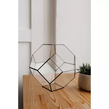 Флорариум «Усеченый октаэдр», швы серебро