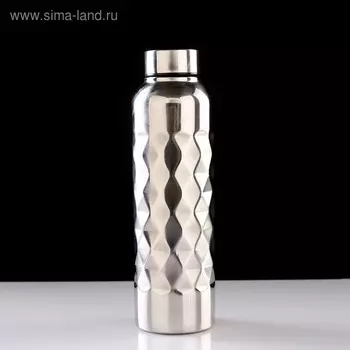 Бутылка для воды, 1 л, 247 см, хром