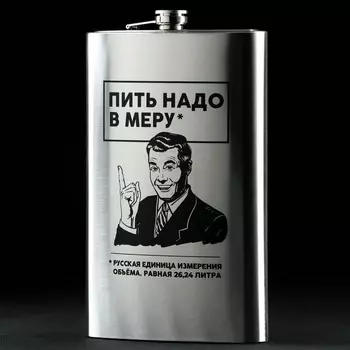 Фляжка ГИГАНТ «Мера», 1920 мл, серебристая