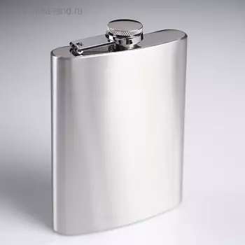 Фляжка Мастер К, 270 мл, подарочная, армейская, 9 oz, нержавеющая сталь, серебристая