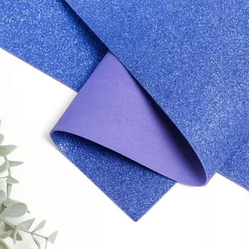 Фоамиран глиттерный 1,8 мм (Индиго) 60х70 см