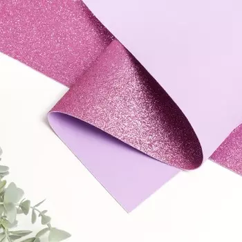 Фоамиран глиттерный 1,8 мм (Темно-розовый) 60х70 см