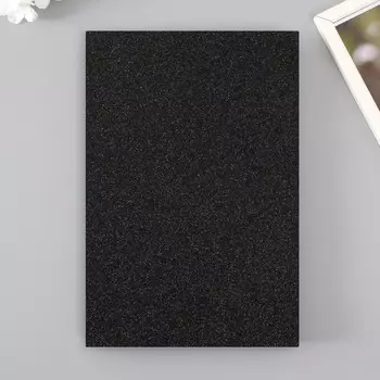 Фоамиран глиттерный 2 мм, 20х30 см, черный