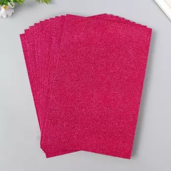 Фоамиран глиттерный 2 мм 20х30 см, малиновый