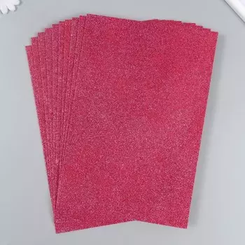 Фоамиран глиттерный 2 мм 20х30 см, тёмно-коралловый