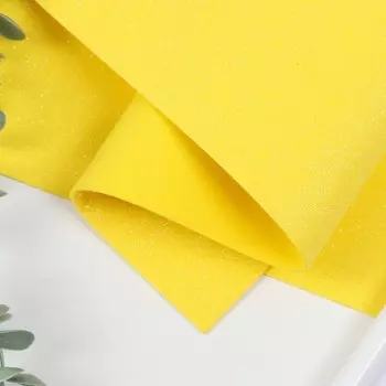 Фоамиран глиттерный 2 мм, 50х50 см, лимонный