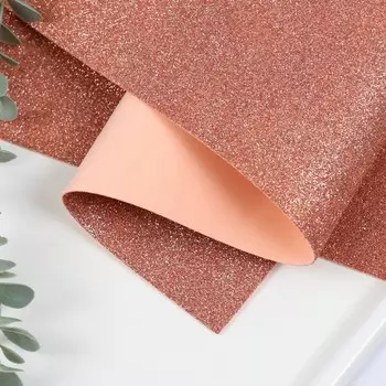 Фоамиран глиттерный 2 мм, 50х50 см, пудровый