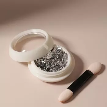 Фольга для декора, с аппликатором, цвет серебристый