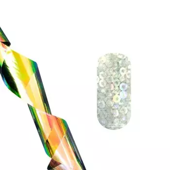 Фольга переводная для литья в банке POLE LUX, пайетки