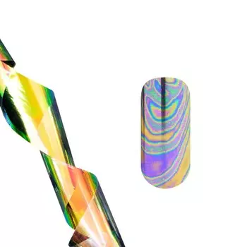 Фольга переводная для литья в банке POLE, голографические разводы узкие