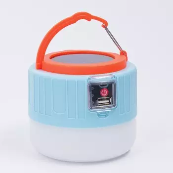 Фонарь кемпинговый аккумуляторный, 30 Вт, 2200 мАч, солнечная батарея, индикатор,10.6х10 см