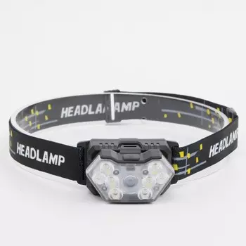 Фонарь налобный, 8 Вт, 9 LED, XT, 6 режимов, 3 ААА