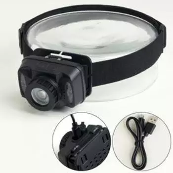 Фонарь налобный аккумуляторный 10 Вт, 1200 мАч, USB, T6, 5 режимов, датчик движения