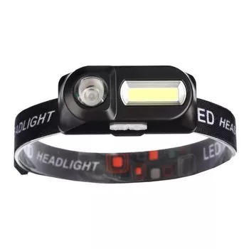 Фонарь налобный аккумуляторный 5 Вт, 1200 мАч, 100/180 лм, 6 режимов, USB