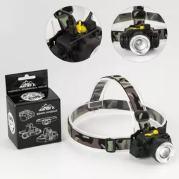 Фонарь налобный, аккумуляторный "Мастер К.", 5 х 8 см, 2 режима, USB