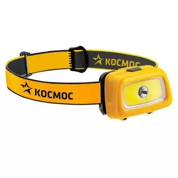 Фонарь-прожектор КОСМОС, налобный направл. свет. 3Вт + COB 3Вт, 3 режима