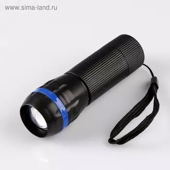 Фонарь ручной 1 LED, на подвесе, zoom, 3 ААА, микс