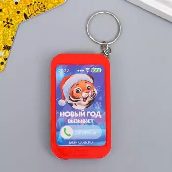 Фонарик на кольце "Тигруля - Новый год вызывает" 6,5х3,5х1 см