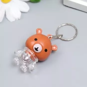 Фонарик свет на кольце "Медвежонок" мигает МИКС 4,5х3,5х2,3 см