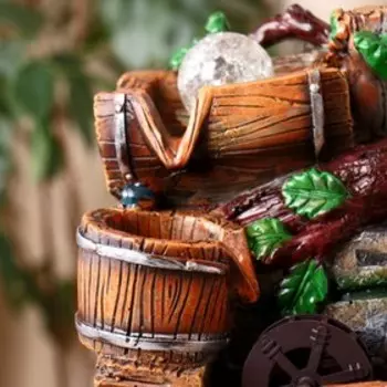 Фонтан "Бочки на даче" 12х19 см (с подсветкой)