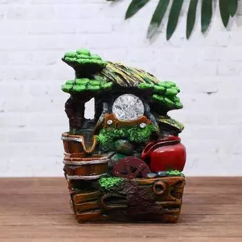 Фонтан настольный «Чаши под соломенной крышей», 1419 см, с подсветкой